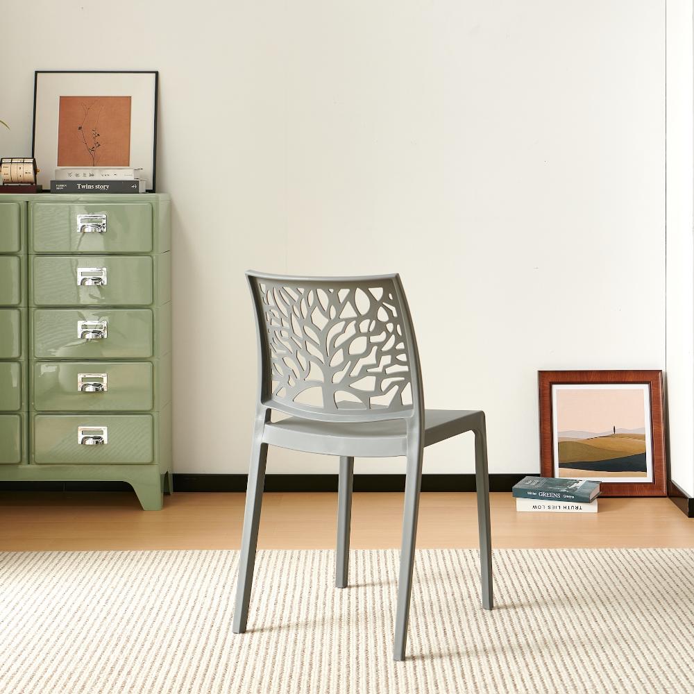 TuHome Harlem Modern Accent Chair, Contemporary Retro Dining - Dark Grey