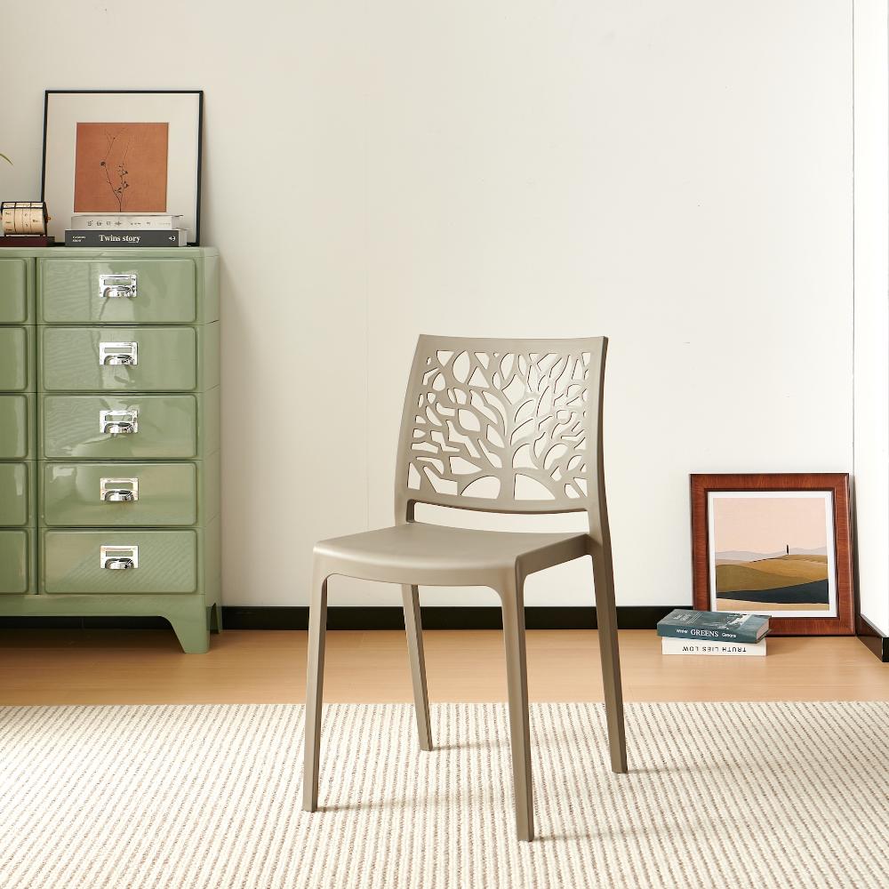 TuHome Harlem Modern Accent Chair, Contemporary Retro Dining - Taupe