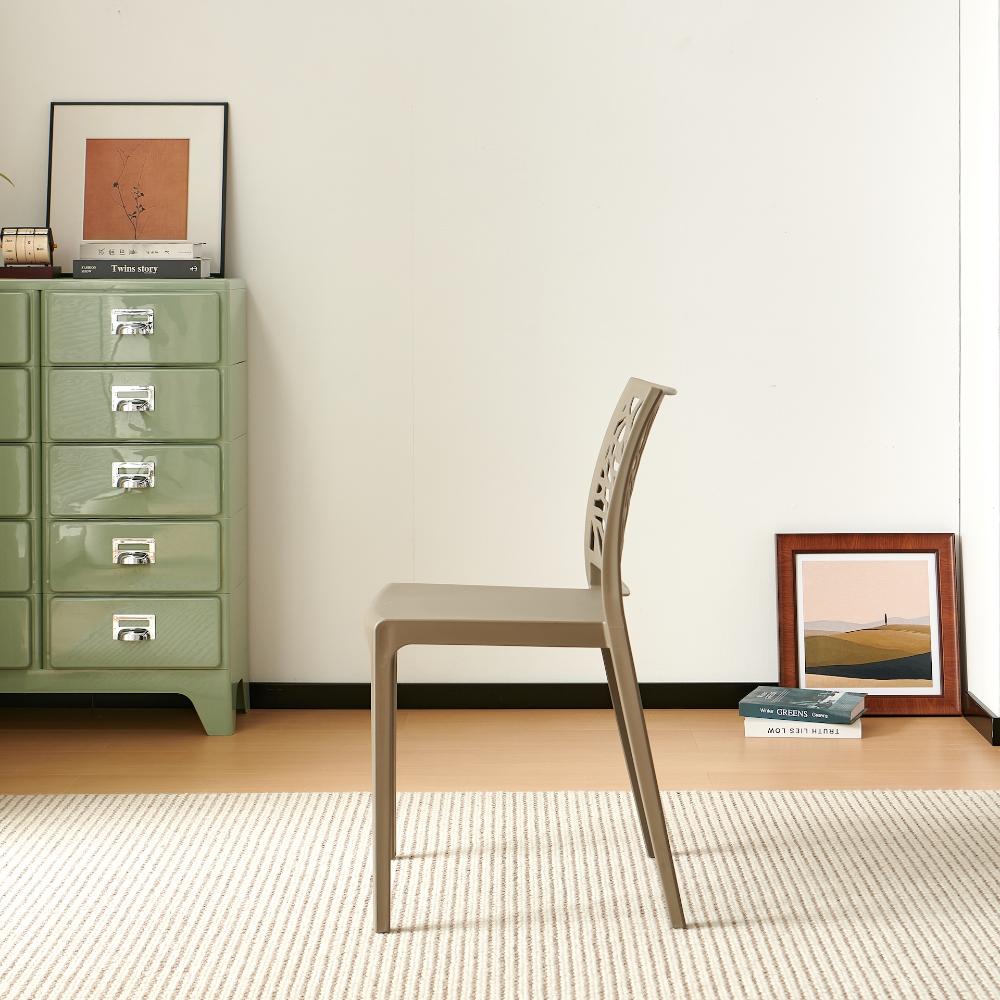TuHome Harlem Modern Accent Chair, Contemporary Retro Dining - Taupe
