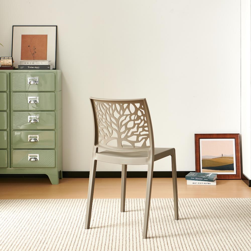 TuHome Harlem Modern Accent Chair, Contemporary Retro Dining - Taupe