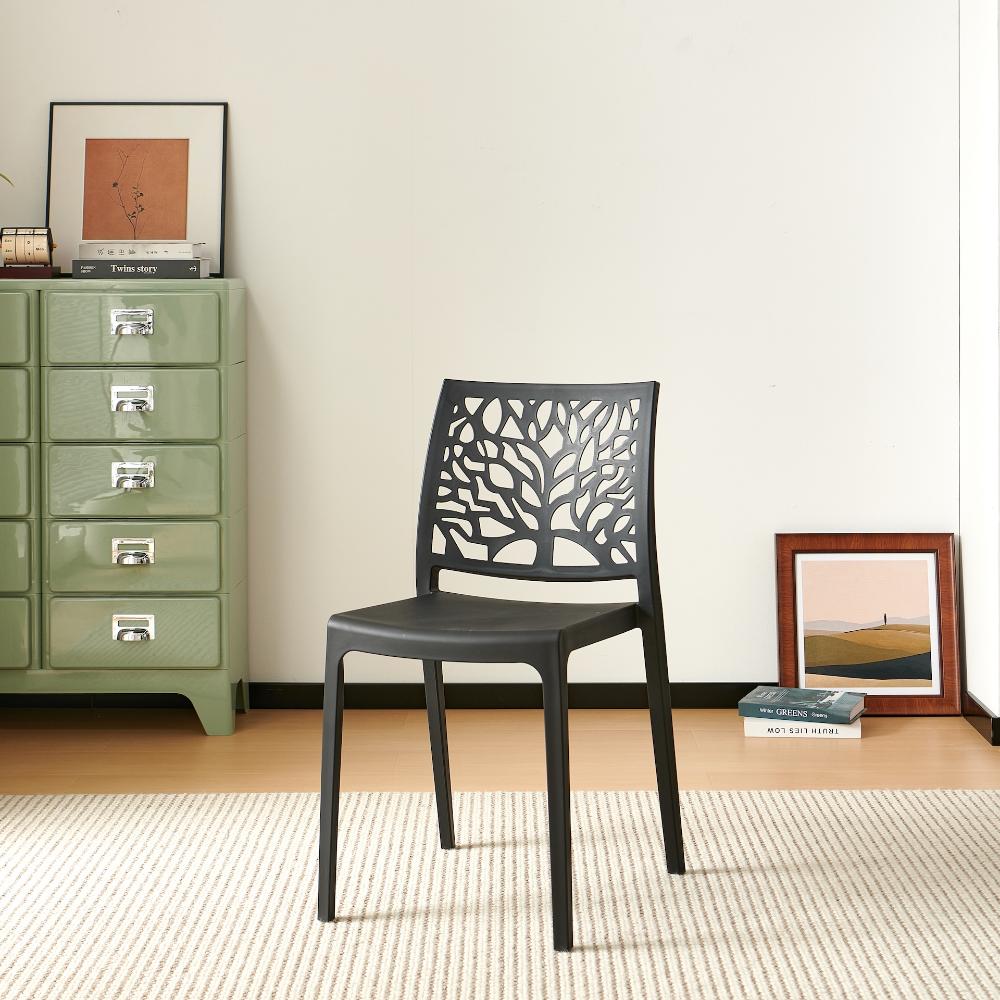 TuHome Harlem Modern Accent Chair, Contemporary Retro Dining - Black