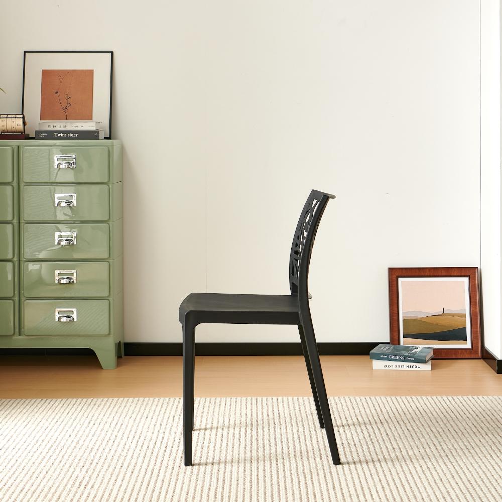 TuHome Harlem Modern Accent Chair, Contemporary Retro Dining - Black