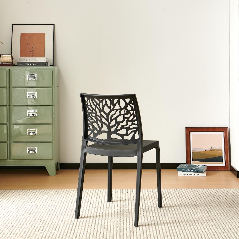 TuHome Harlem Modern Accent Chair, Contemporary Retro Dining - Black