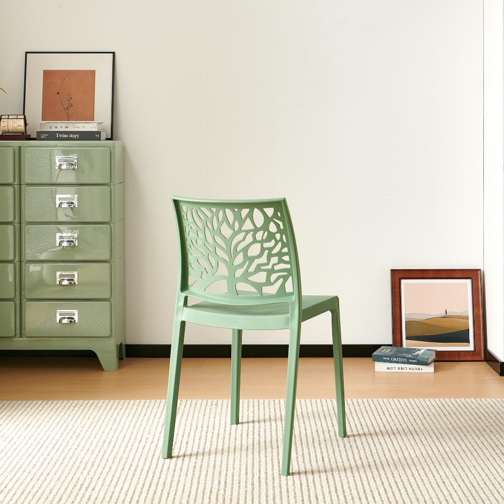TuHome Harlem Modern Accent Chair, Contemporary Retro Dining - Green