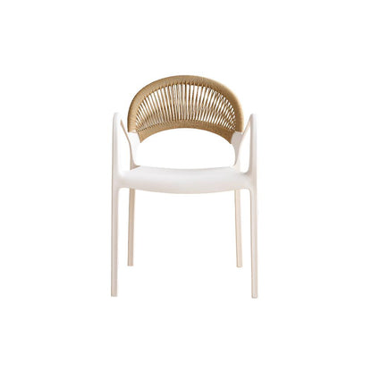 TuHome Daytona Modern Dining Chair, Sophisticated High-Back  - White/Brown