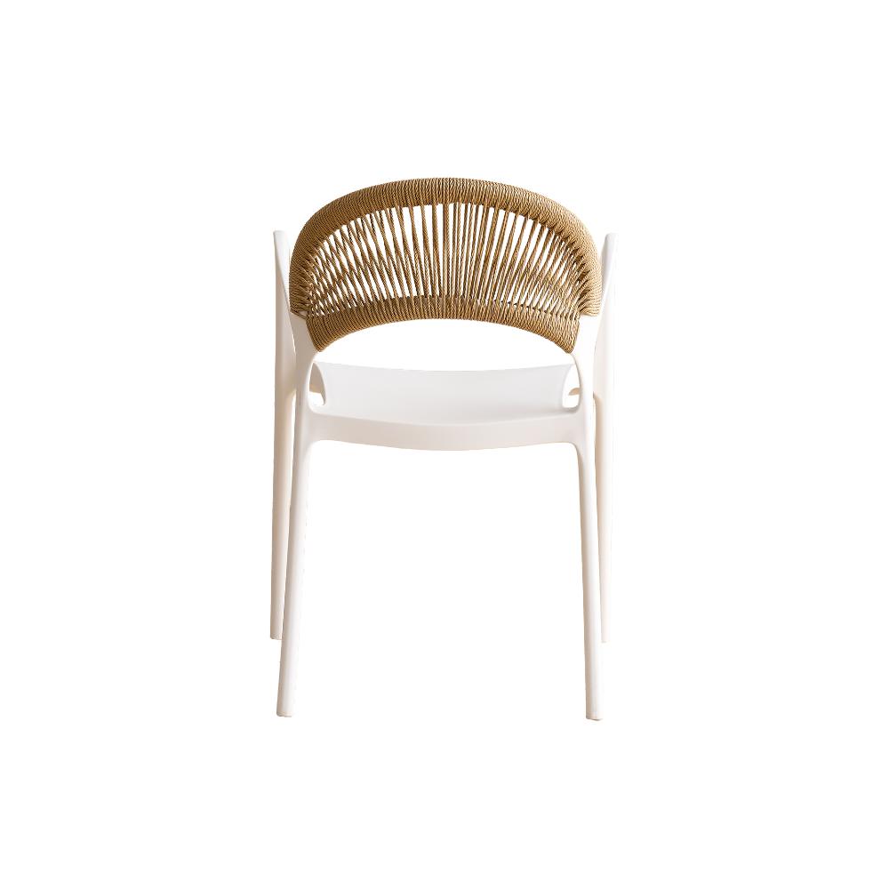 TuHome Daytona Modern Dining Chair, Sophisticated High-Back  - White/Brown