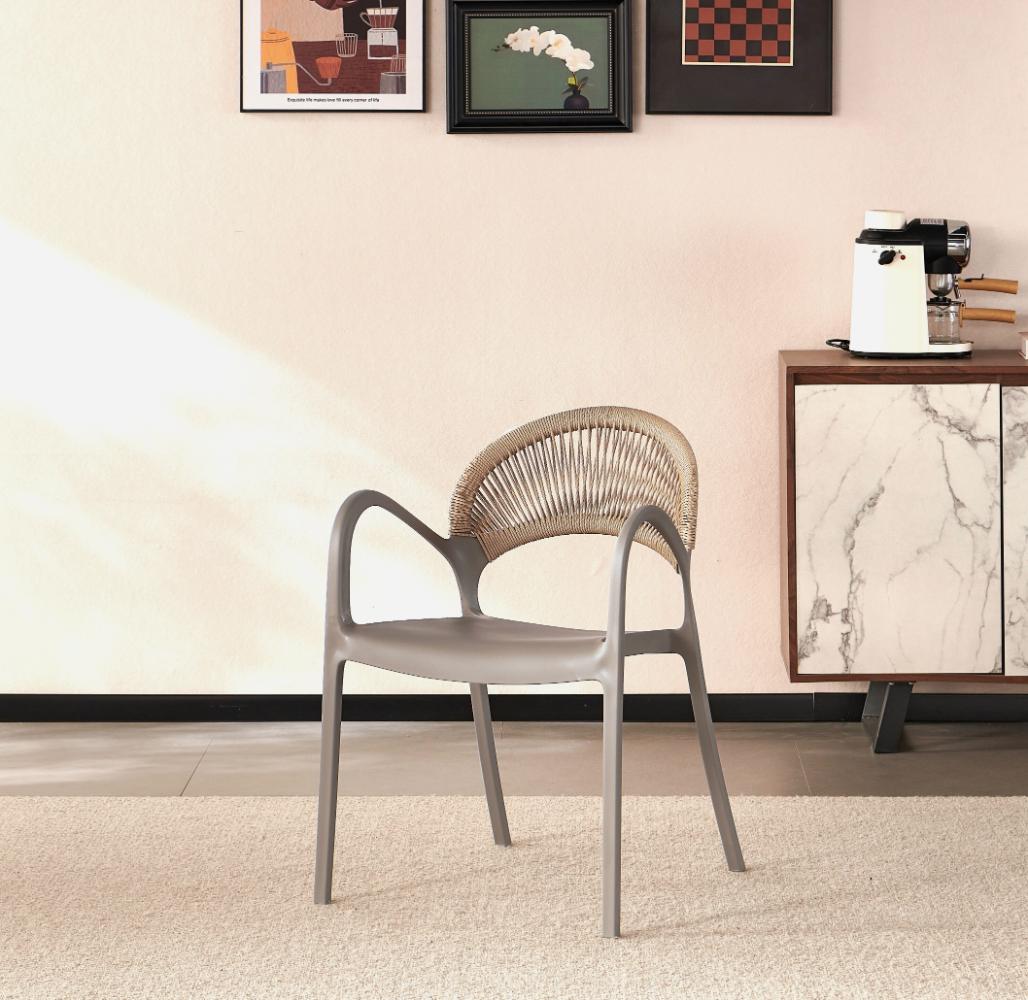 TuHome Daytona Modern Dining Chair, Sophisticated High-Back  - Taupe