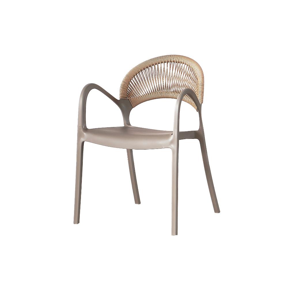 TuHome Daytona Modern Dining Chair, Sophisticated High-Back  - Taupe