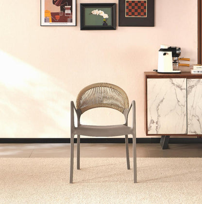 TuHome Daytona Modern Dining Chair, Sophisticated High-Back  - Taupe