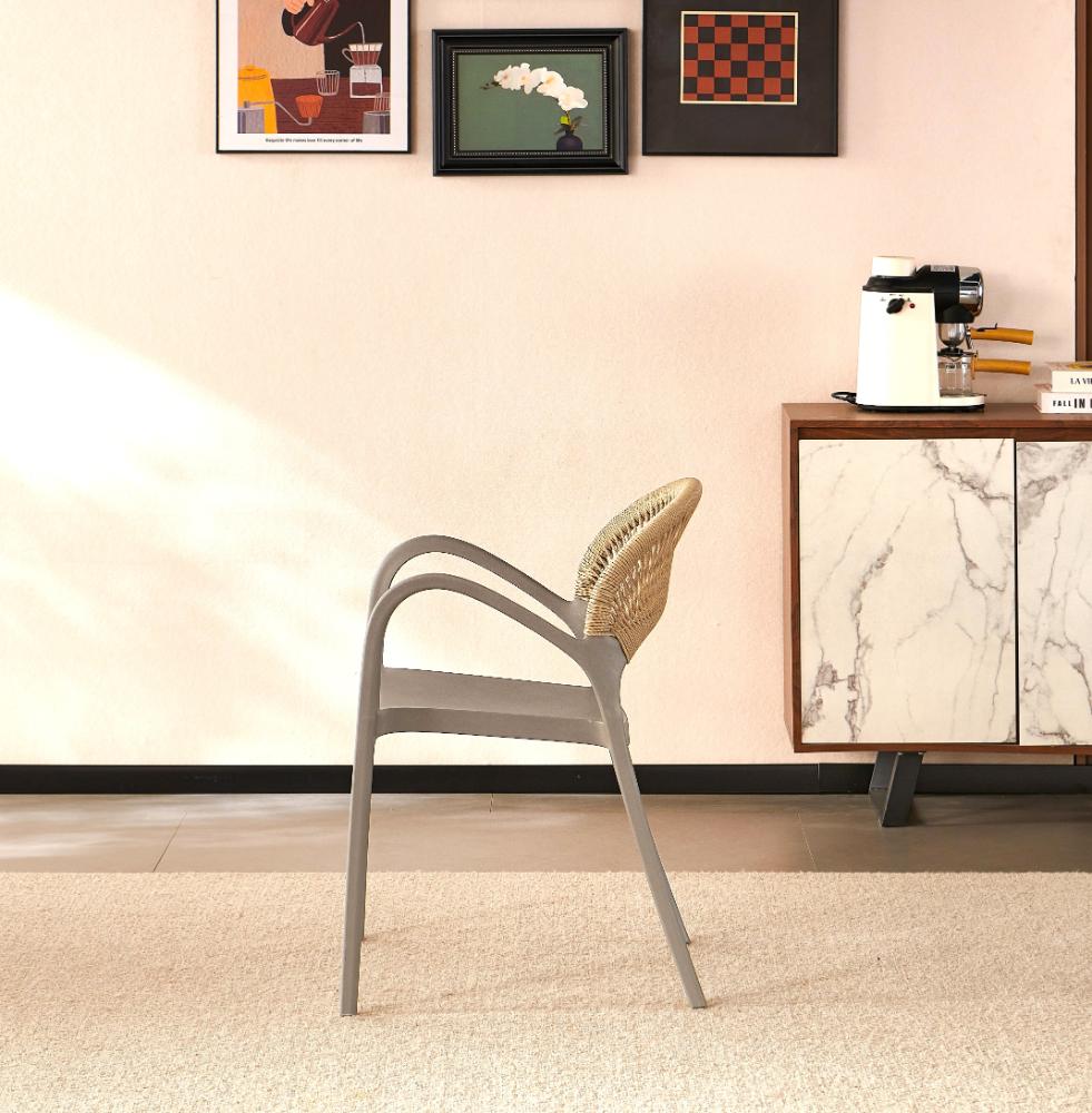 TuHome Daytona Modern Dining Chair, Sophisticated High-Back  - Taupe