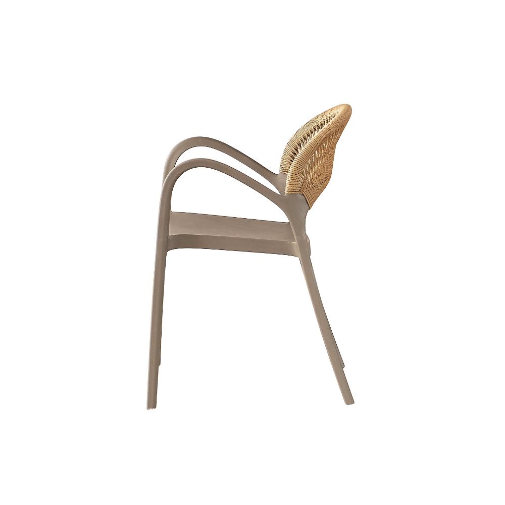 TuHome Daytona Modern Dining Chair, Sophisticated High-Back  - Taupe