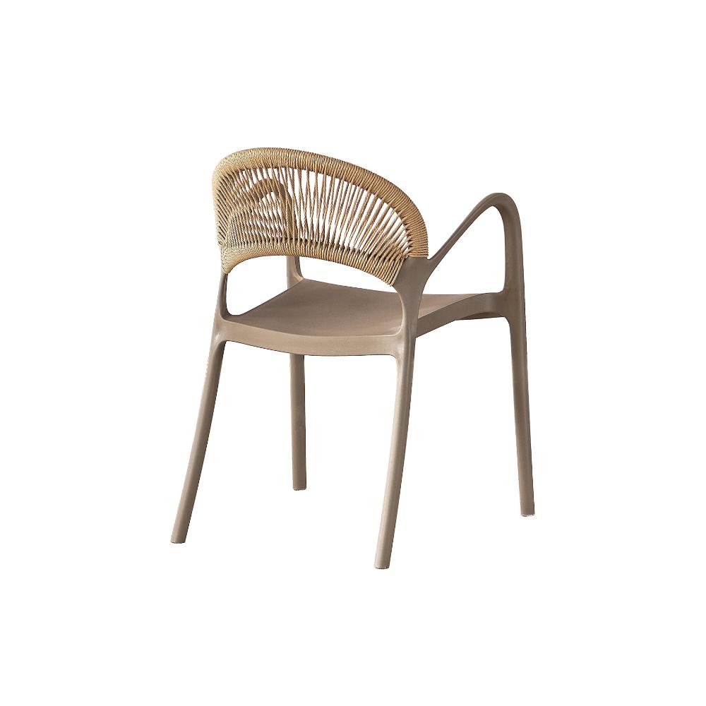 TuHome Daytona Modern Dining Chair, Sophisticated High-Back  - Taupe