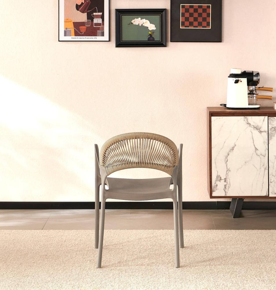TuHome Daytona Modern Dining Chair, Sophisticated High-Back  - Taupe
