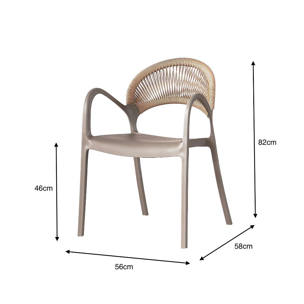 TuHome Daytona Modern Dining Chair, Sophisticated High-Back  - Taupe