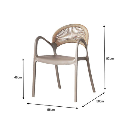 TuHome Daytona Modern Dining Chair, Sophisticated High-Back  - Taupe