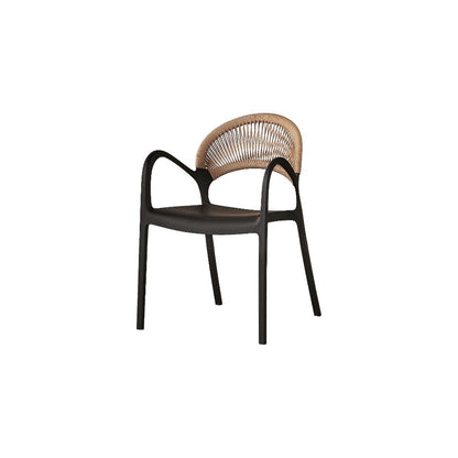 TuHome Daytona Modern Dining Chair, Sophisticated High-Back  - Black/Brown