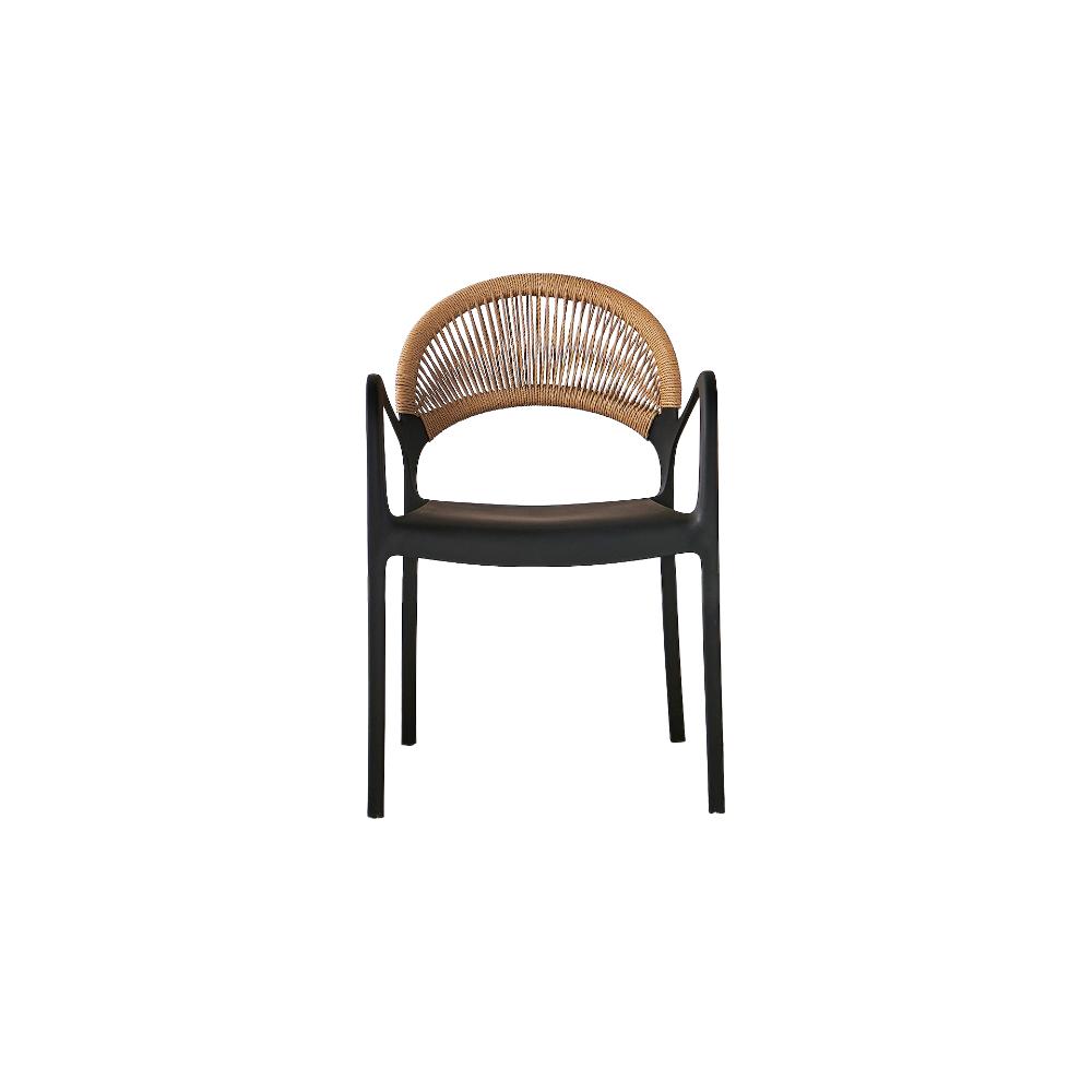 TuHome Daytona Modern Dining Chair, Sophisticated High-Back  - Black/Brown