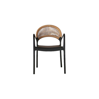 TuHome Daytona Modern Dining Chair, Sophisticated High-Back  - Black/Brown