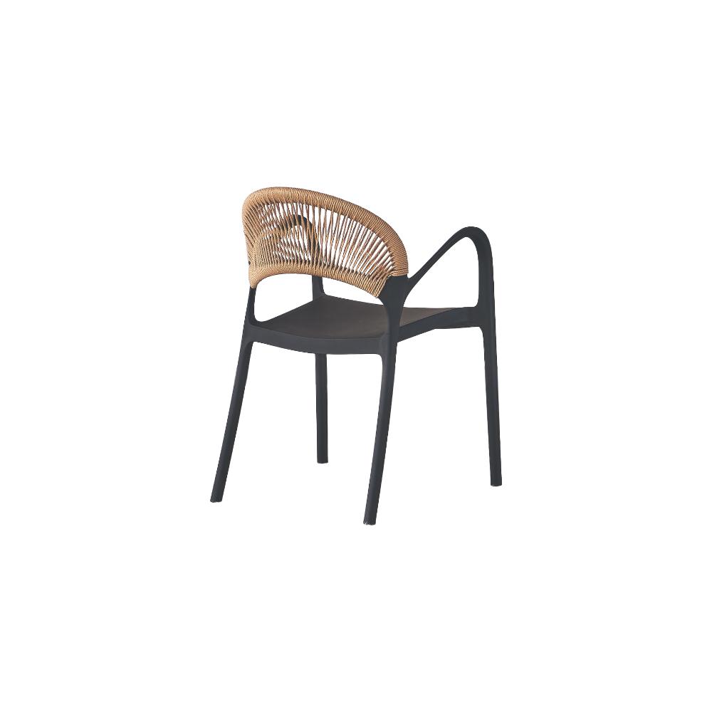 TuHome Daytona Modern Dining Chair, Sophisticated High-Back  - Black/Brown