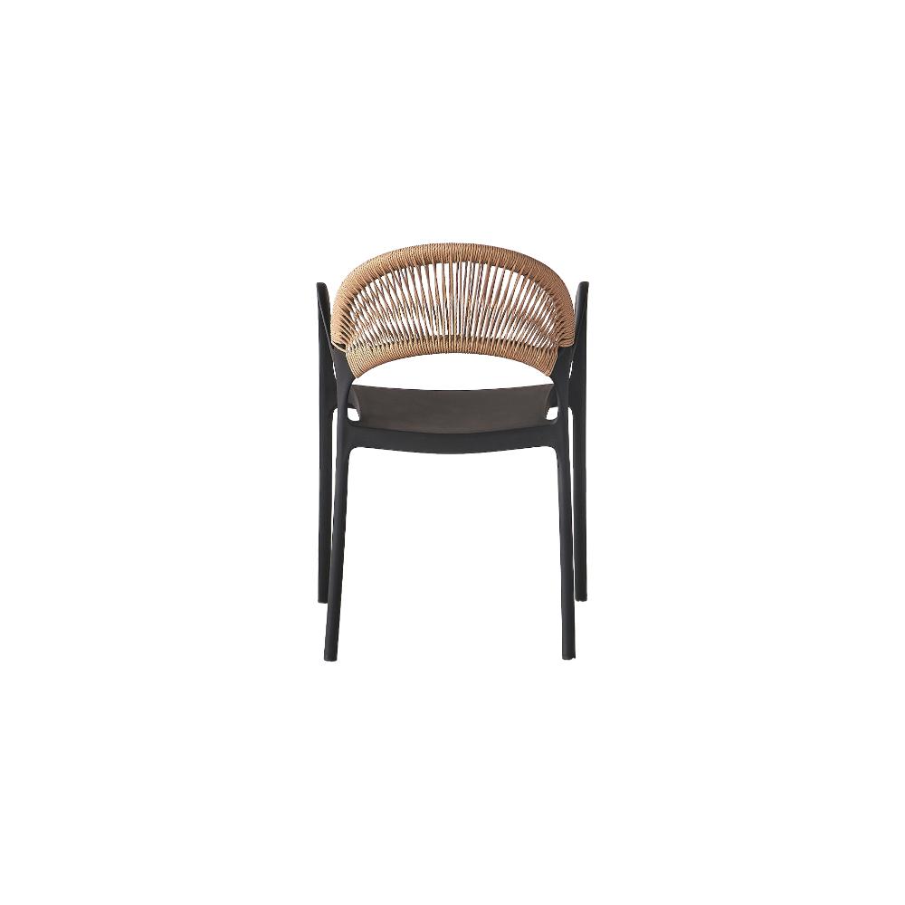 TuHome Daytona Modern Dining Chair, Sophisticated High-Back  - Black/Brown