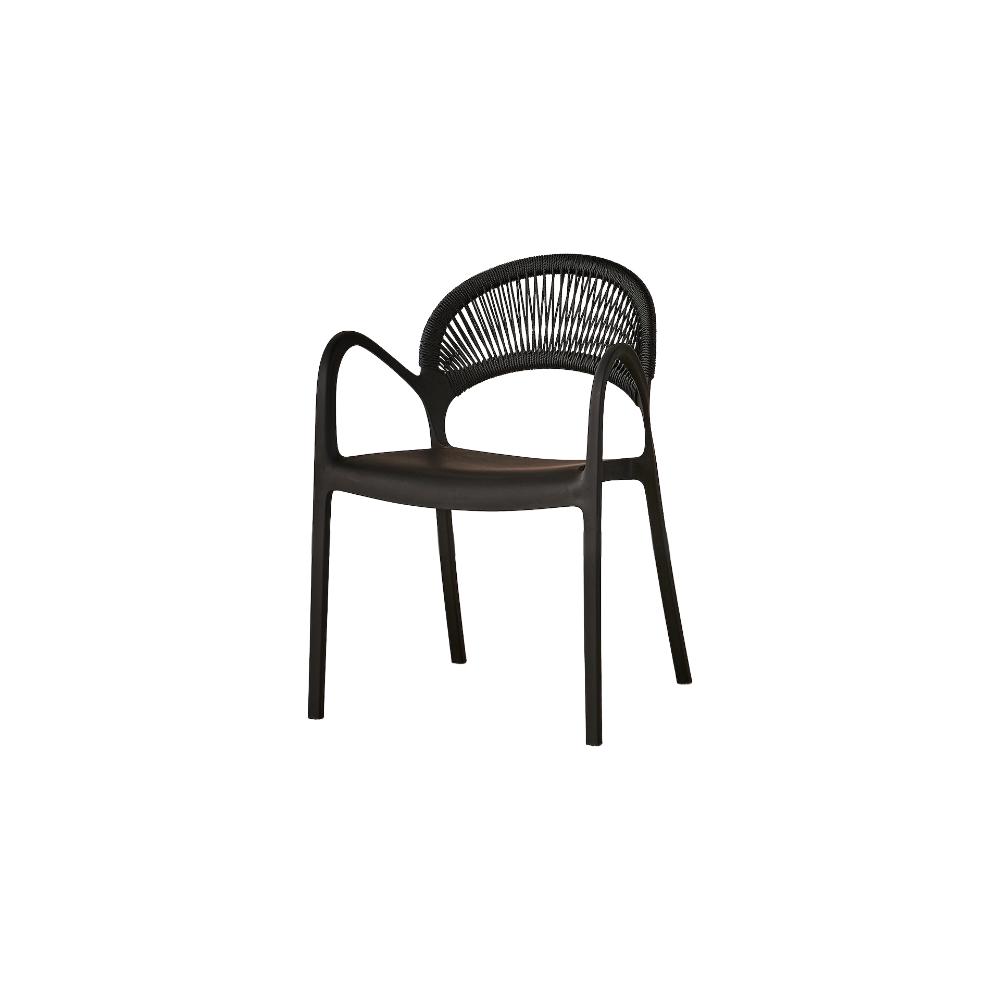 TuHome Daytona Modern Dining Chair, Sophisticated High-Back  - Black