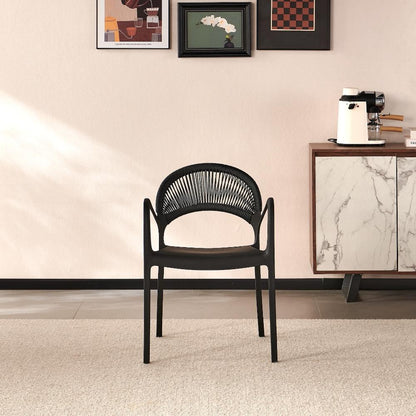 TuHome Daytona Modern Dining Chair, Sophisticated High-Back  - Black