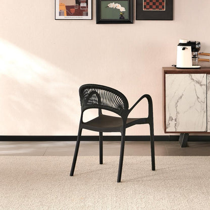 TuHome Daytona Modern Dining Chair, Sophisticated High-Back  - Black