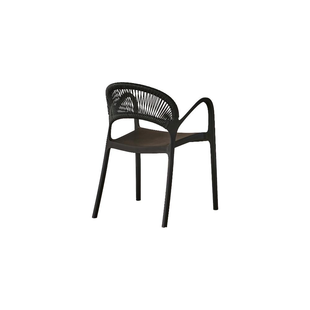 TuHome Daytona Modern Dining Chair, Sophisticated High-Back  - Black