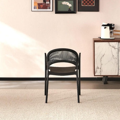 TuHome Daytona Modern Dining Chair, Sophisticated High-Back  - Black