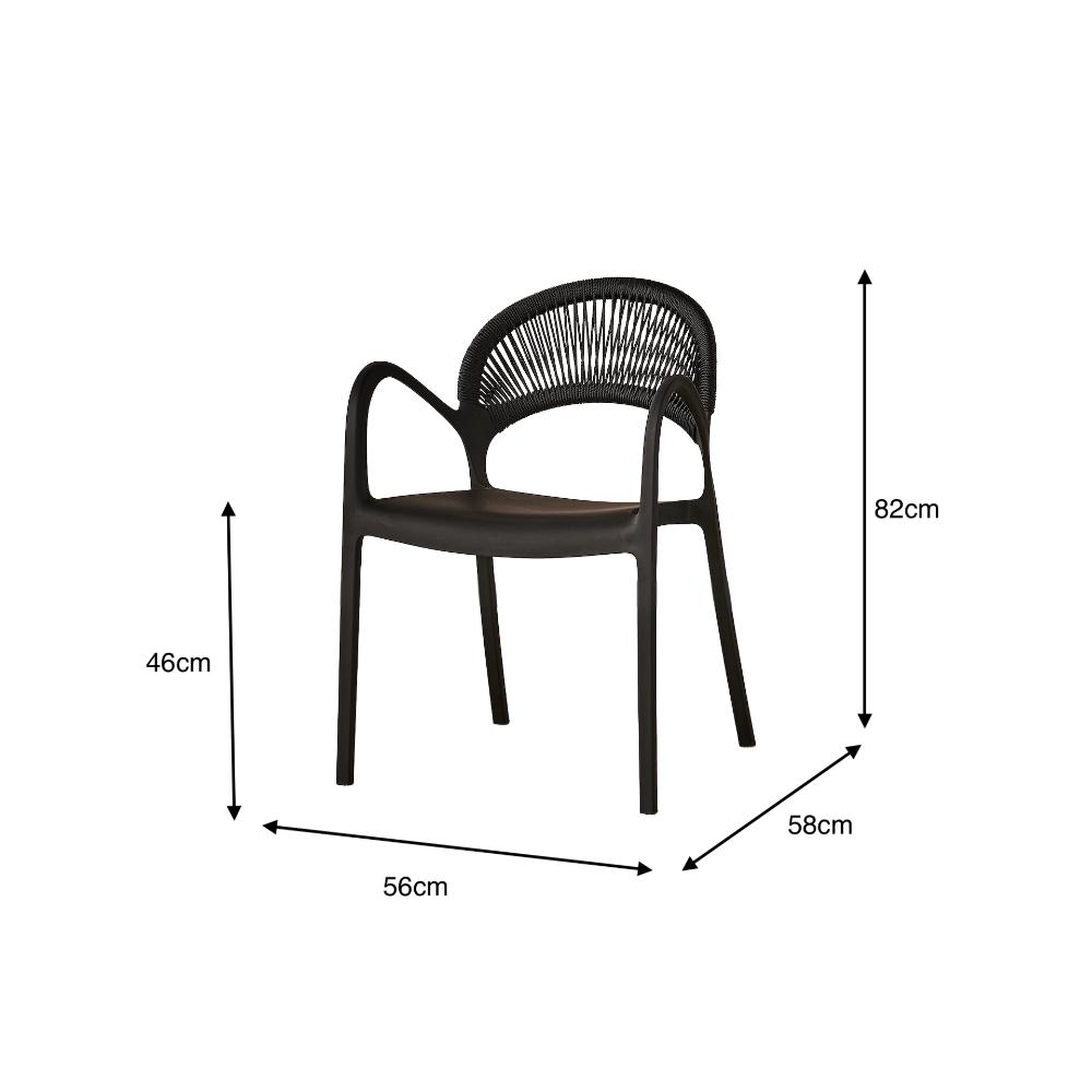 TuHome Daytona Modern Dining Chair, Sophisticated High-Back  - Black