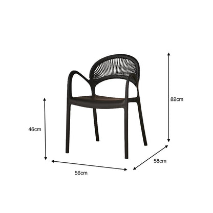 TuHome Daytona Modern Dining Chair, Sophisticated High-Back  - Black