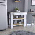Cala Kitchen Island 40, Two Shelves, One Drawer, Four Legs