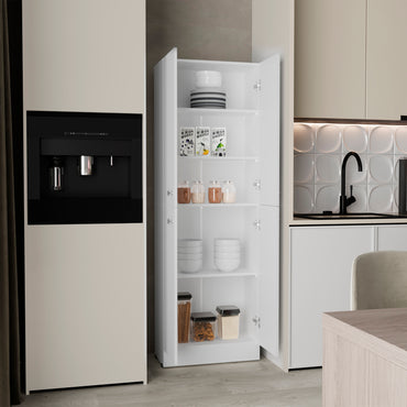 Lynch Kitchen Pantry Storage Cabinet 71" Height, With 4 Doors, 5 Adjustable Shelves, Freestanding Cupboard for Dining Room Living Room, Laundry