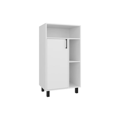 Bryce Base Cabinet, Compact Organizer, With One Door, Open Shelves And Top Display Space