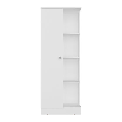 Pantress Complete Kitchen Pantry and Microwave Cabinet with One Door Side Kitchen Storage Cabinet, Compact Countertop, One Drawer, One Small Cabinet and, One Open Shelf