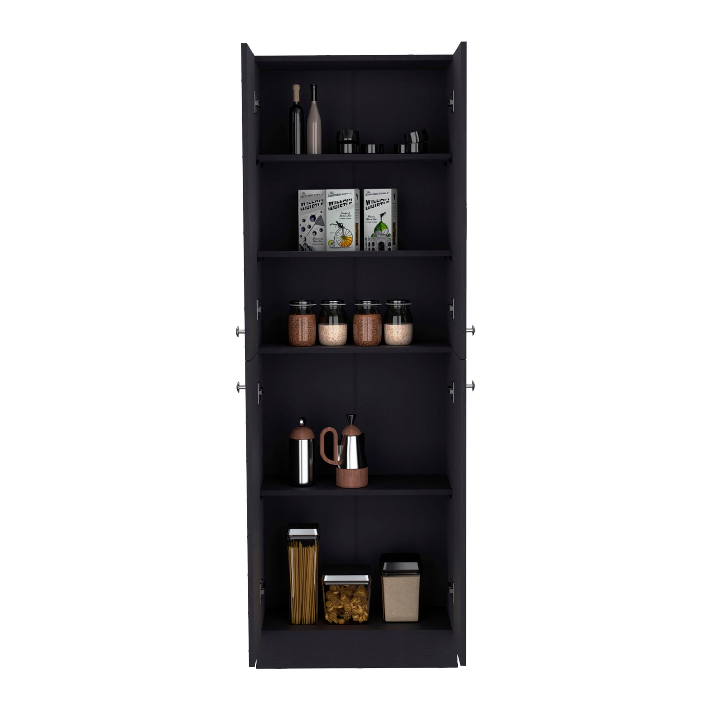 Lynch Kitchen Pantry Storage Cabinet 71" Height, With 4 Doors, 5 Adjustable Shelves, Freestanding Cupboard for Dining Room Living Room, Laundry