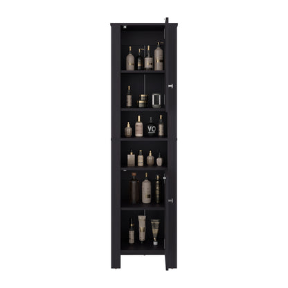 Vanessa Bathroom Cabinet with Auxiliary Storage Modern Freestanding Organizer, Space-Saving Bathroom Storage