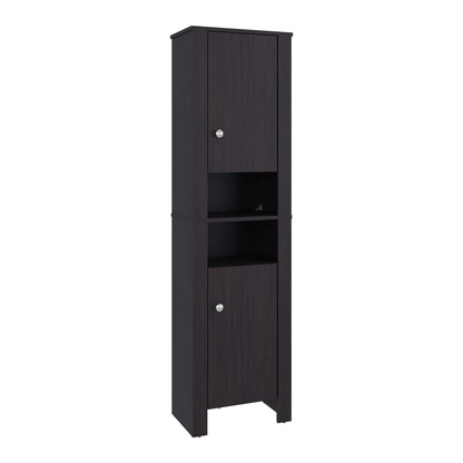 Vanessa Bathroom Cabinet with Auxiliary Storage Modern Freestanding Organizer, Space-Saving Bathroom Storage