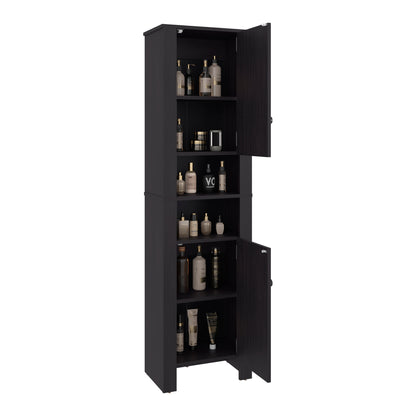 Vanessa Bathroom Cabinet with Auxiliary Storage Modern Freestanding Organizer, Space-Saving Bathroom Storage