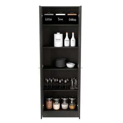 Tuhome Lambardi Tall Multistorage Cabinet with Double Door Design, Five Deep Interior Shelves, Freestanding Vertical Storage Solution for Kitchens, Laundry Rooms, Bedrooms or Utility Areas to Maximize Home Organization