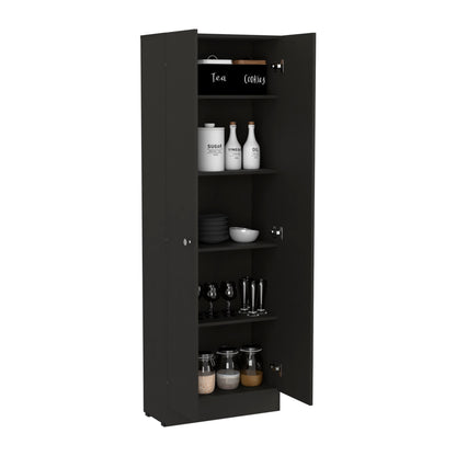 Tuhome Lambardi Tall Multistorage Cabinet with Double Door Design, Five Deep Interior Shelves, Freestanding Vertical Storage Solution for Kitchens, Laundry Rooms, Bedrooms or Utility Areas to Maximize Home Organization