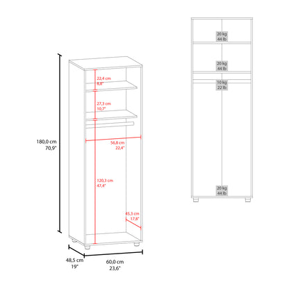 Aurora Armoire with two superior Shelves, Wardrobe for Bedroom