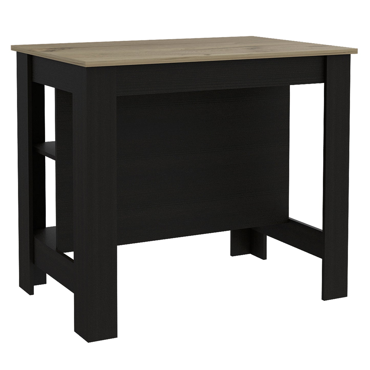 Tuhome Cala Kitchen Island with Spacious Tabletop, Three Open Storage Shelves, Four Sturdy Legs and Comfortable Meal Prep Workstation Design for Modern, Functional and Organized Everyday Culinary Spaces