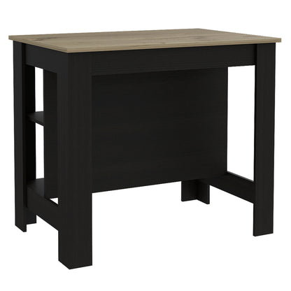 Tuhome Cala Kitchen Island with Spacious Tabletop, Three Open Storage Shelves, Four Sturdy Legs and Comfortable Meal Prep Workstation Design for Modern, Functional and Organized Everyday Culinary Spaces