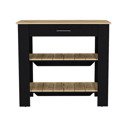 Cala Kitchen Island 40, Two Shelves, One Drawer, Four Legs