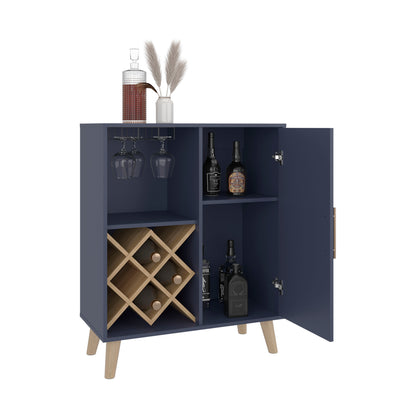 Cave Low Bar Cabinet with Open Storage, Modern Bar Furniture for Living Room or Entertainment Area