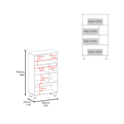 Bellagio 40" Tall Four-Tier Shelf Base Cabinet with 6 Cubbies