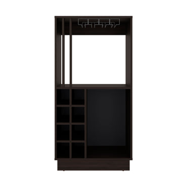 Caoba Home Bar Cabinet with Wine Bottle Storage, Glass Holder, Shelves and Cabinet Doors for Dining Room, Kitchen, Living Room or Bar Area