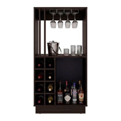 Caoba Home Bar Cabinet with Wine Bottle Storage, Glass Holder, Shelves and Cabinet Doors for Dining Room, Kitchen, Living Room or Bar Area