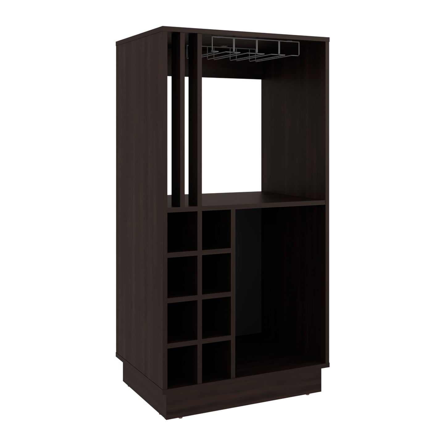Caoba Home Bar Cabinet with Wine Bottle Storage, Glass Holder, Shelves and Cabinet Doors for Dining Room, Kitchen, Living Room or Bar Area